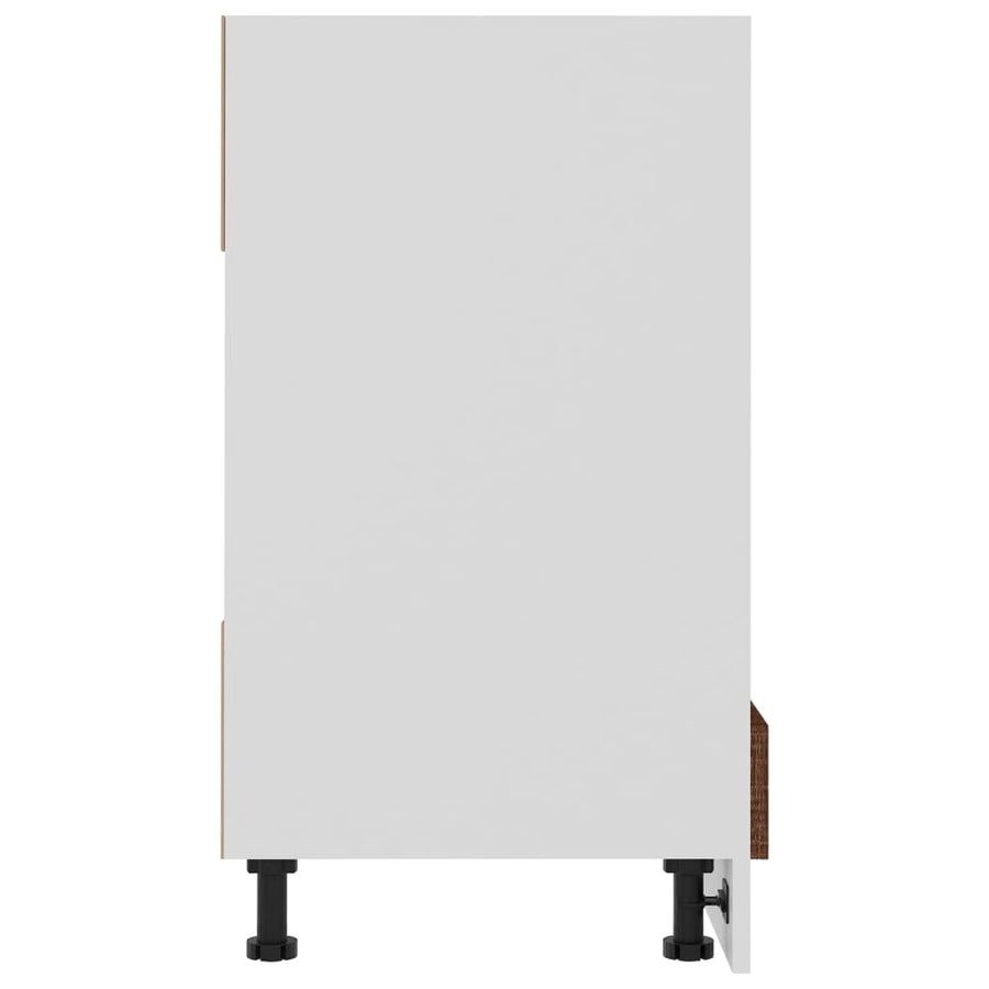 60X46X8,5 Cm Bewerkt Hout Bruin Eikenkleur Ovenkast