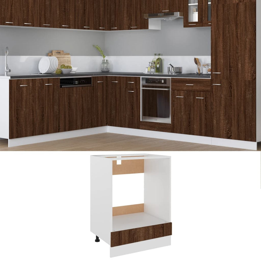 60X46X8,5 Cm Bewerkt Hout Bruin Eikenkleur Ovenkast