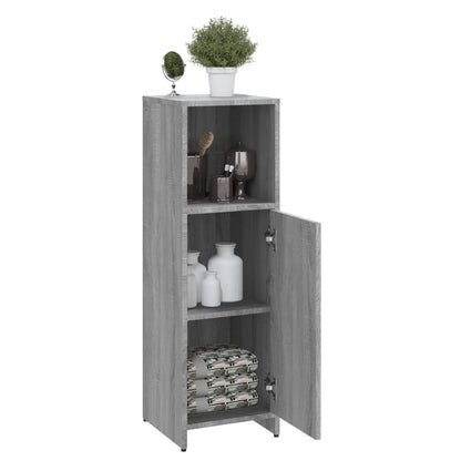 Badkamerkast 30X30X95 Cm Bewerkt Hout Eikenkleurig Grijs sonoma