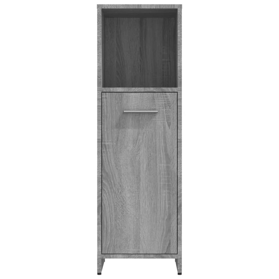 Badkamerkast 30X30X95 Cm Bewerkt Hout Eikenkleurig Grijs sonoma