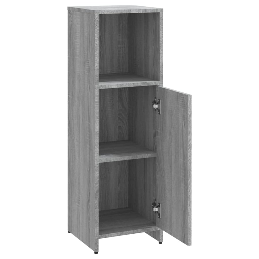 Badkamerkast 30X30X95 Cm Bewerkt Hout Eikenkleurig Grijs sonoma