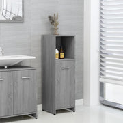 Badkamerkast 30x30x95 cm bewerkt hout grijs sonoma