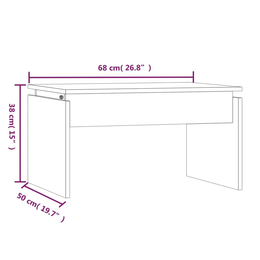 Salontafel 68X50X38 Cm Bewerkt Hout Eiken Grijs sonoma