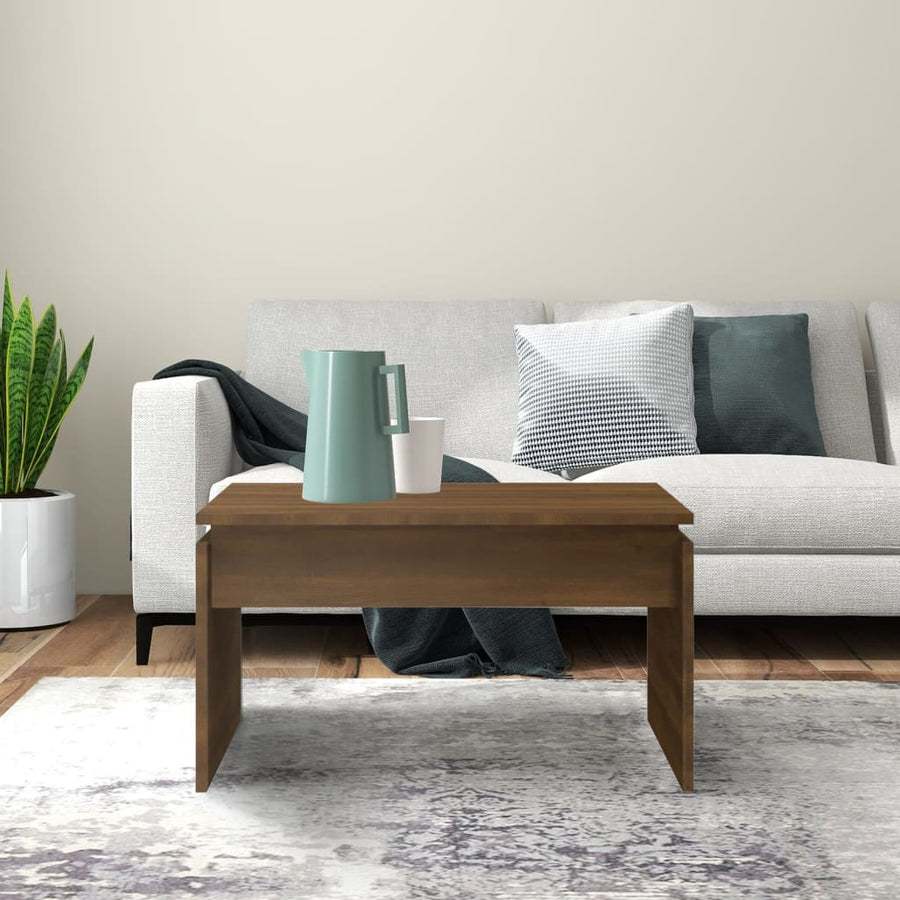 Salontafel 68X50X38 Cm Bewerkt Hout bruin eikenkleur