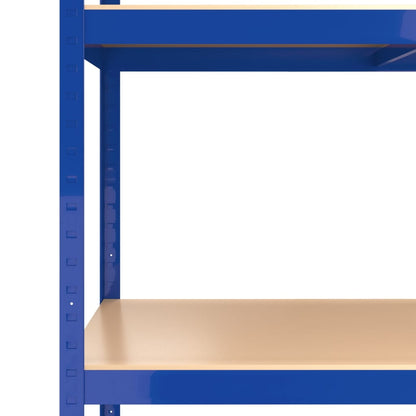 Opbergrek 5-Laags 2 St Staal & Bewerkt Hout Blauw 2