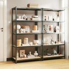 Opbergrek 5-laags 90x45x180 cm staal bewerkt hout grijs
