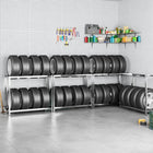 Tire Racks 2-Tier 4 Pcs Steel Silver 4