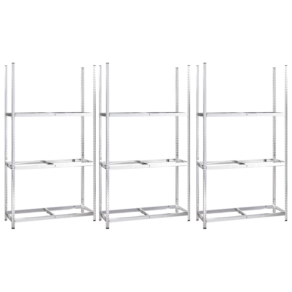 Bandenrekken 3-Laags 3 St Staal Zilverkleurig 3