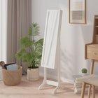 Spiegel vrijstaand 34x37x146 cm wit bewerkt hout