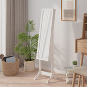 Spiegel vrijstaand 34x37x146 cm wit bewerkt hout