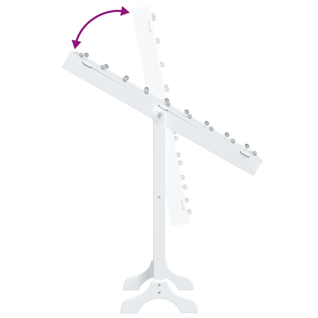 Spiegel Vrijstaand Met Led's 34X37X146 Cm Wit