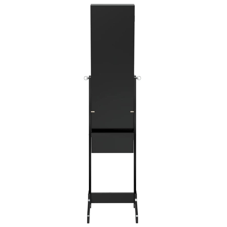 Spiegel vrijstaand met LED's 34x37x146 cm zwart Zwart