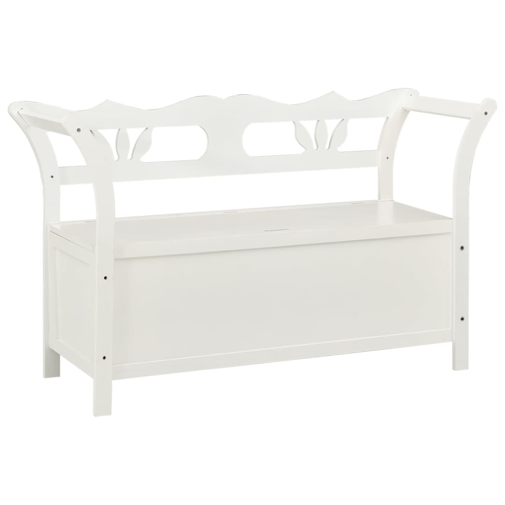 Bankje 107X45X75,5 Cm Massief Vurenhout Wit