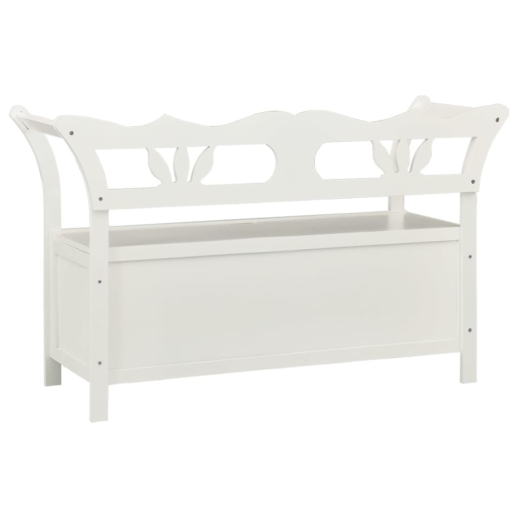 Bankje 107X45X75,5 Cm Massief Vurenhout Wit