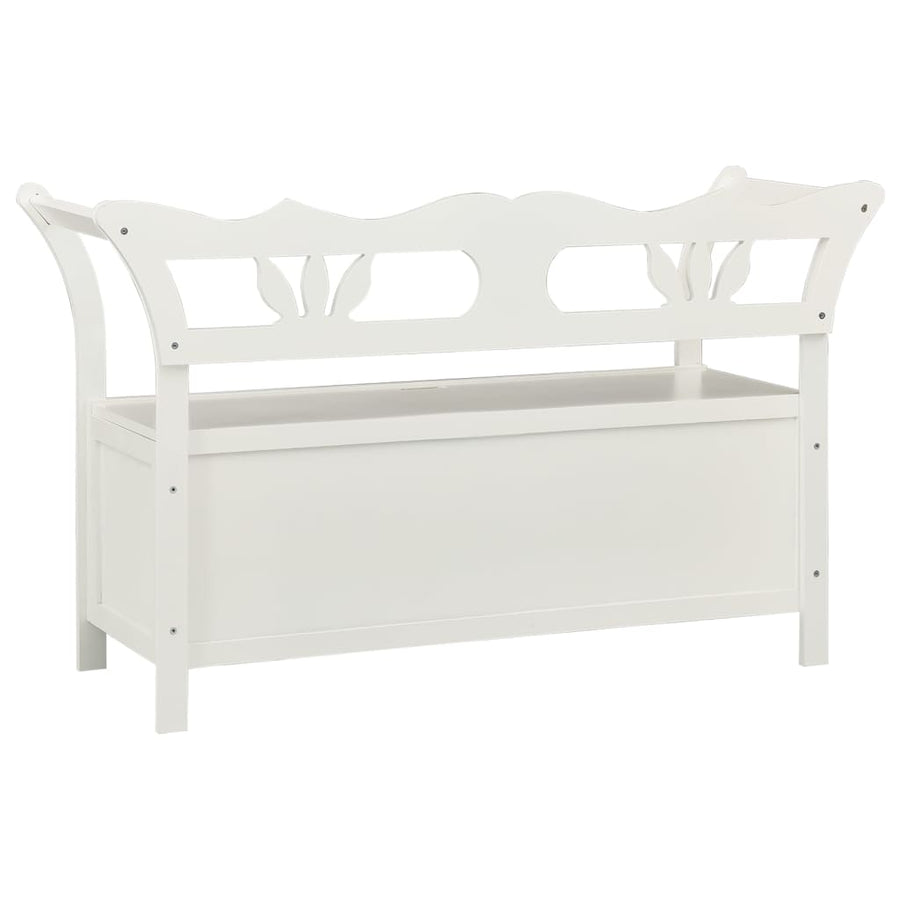 Bankje 107X45X75,5 Cm Massief Vurenhout Wit