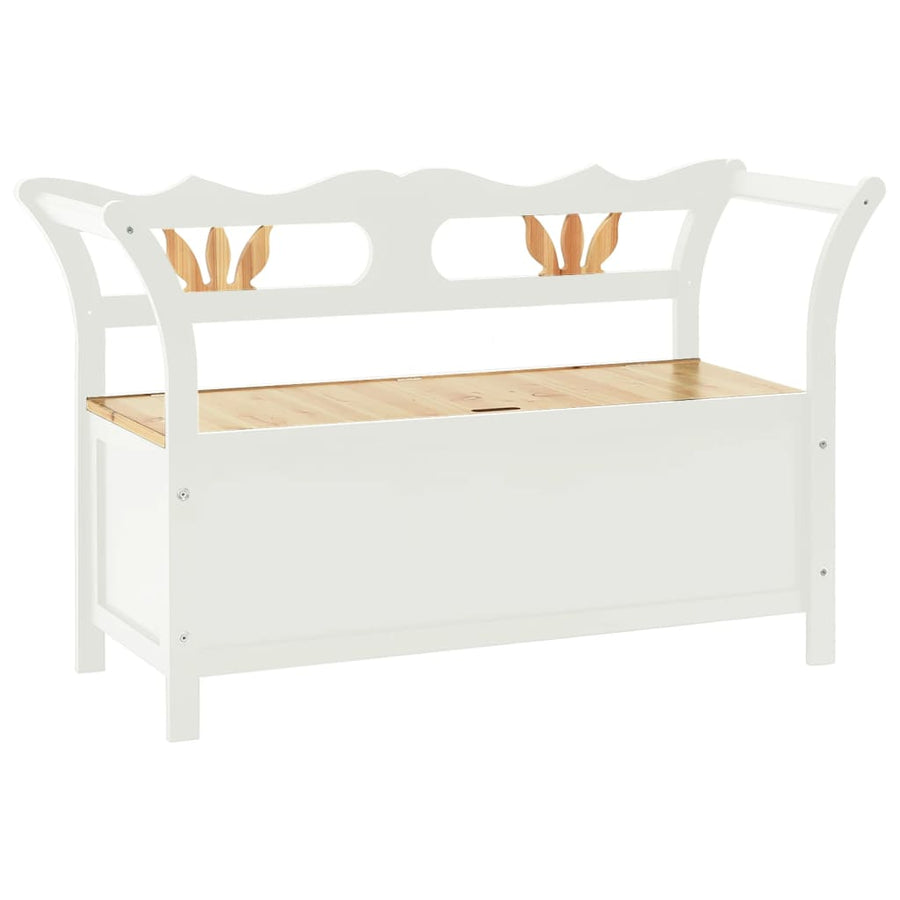 Bankje 107X45X75,5 Cm Massief Vurenhout Wit