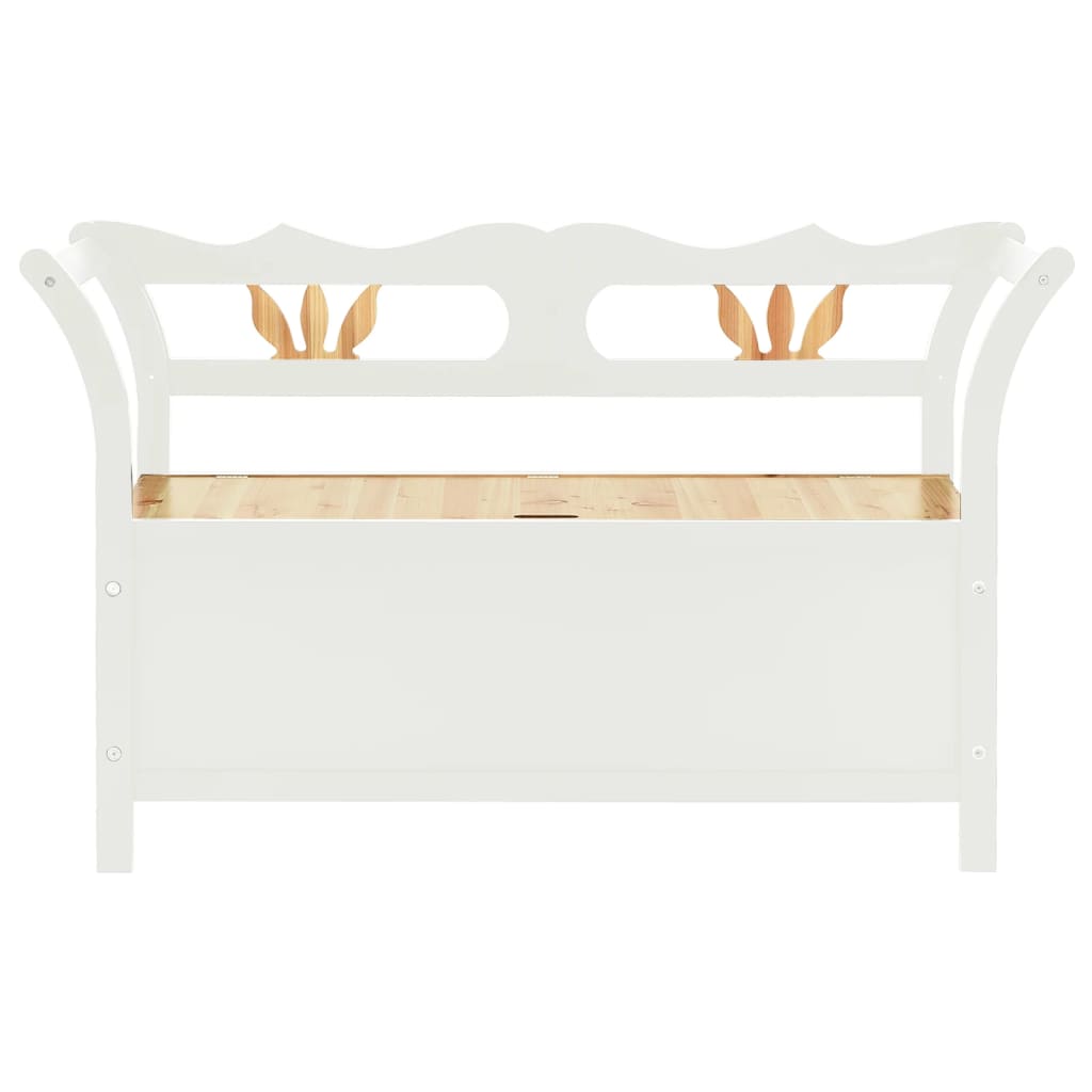 Bankje 107X45X75,5 Cm Massief Vurenhout Wit
