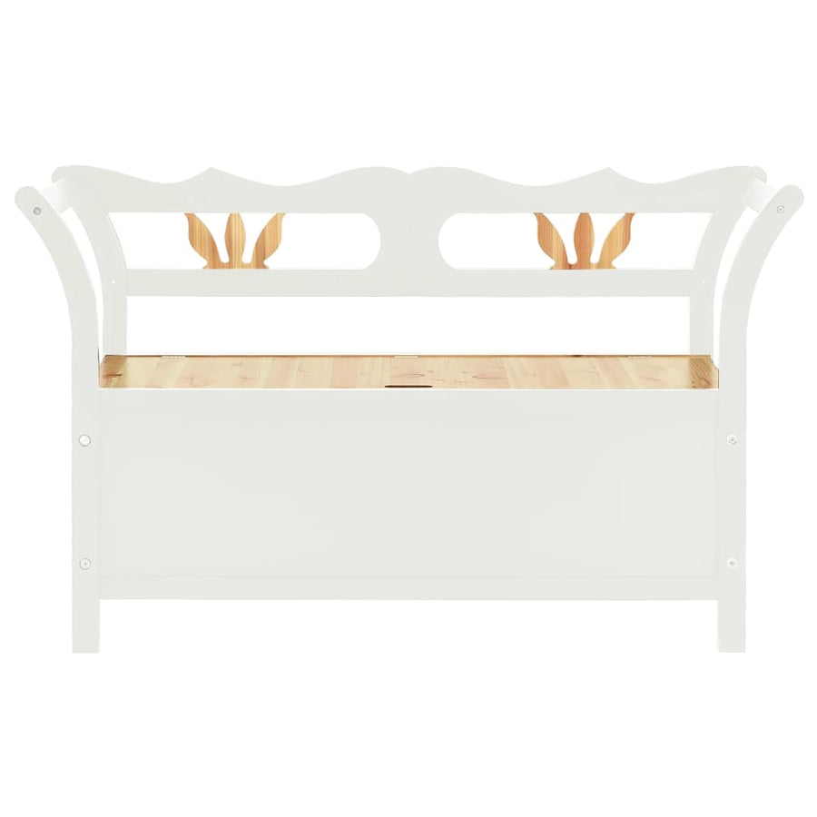 Bankje 107X45X75,5 Cm Massief Vurenhout Wit