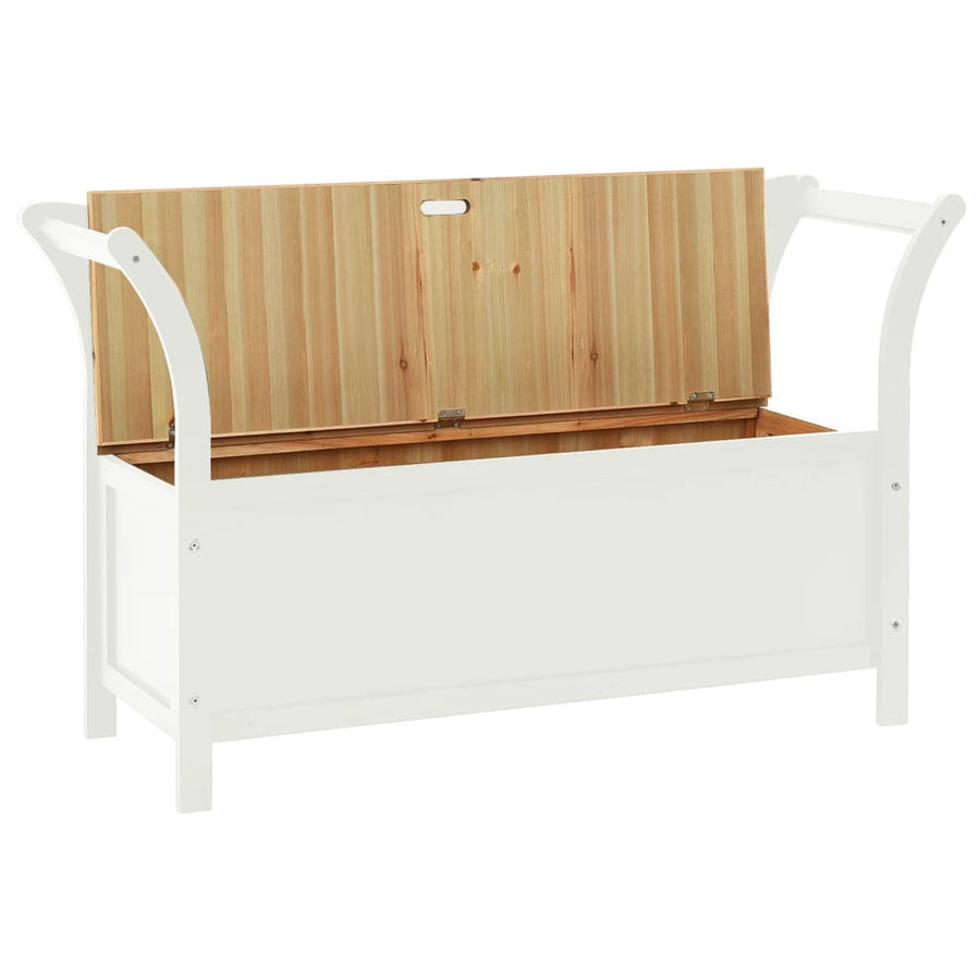 Bankje 107X45X75,5 Cm Massief Vurenhout Wit