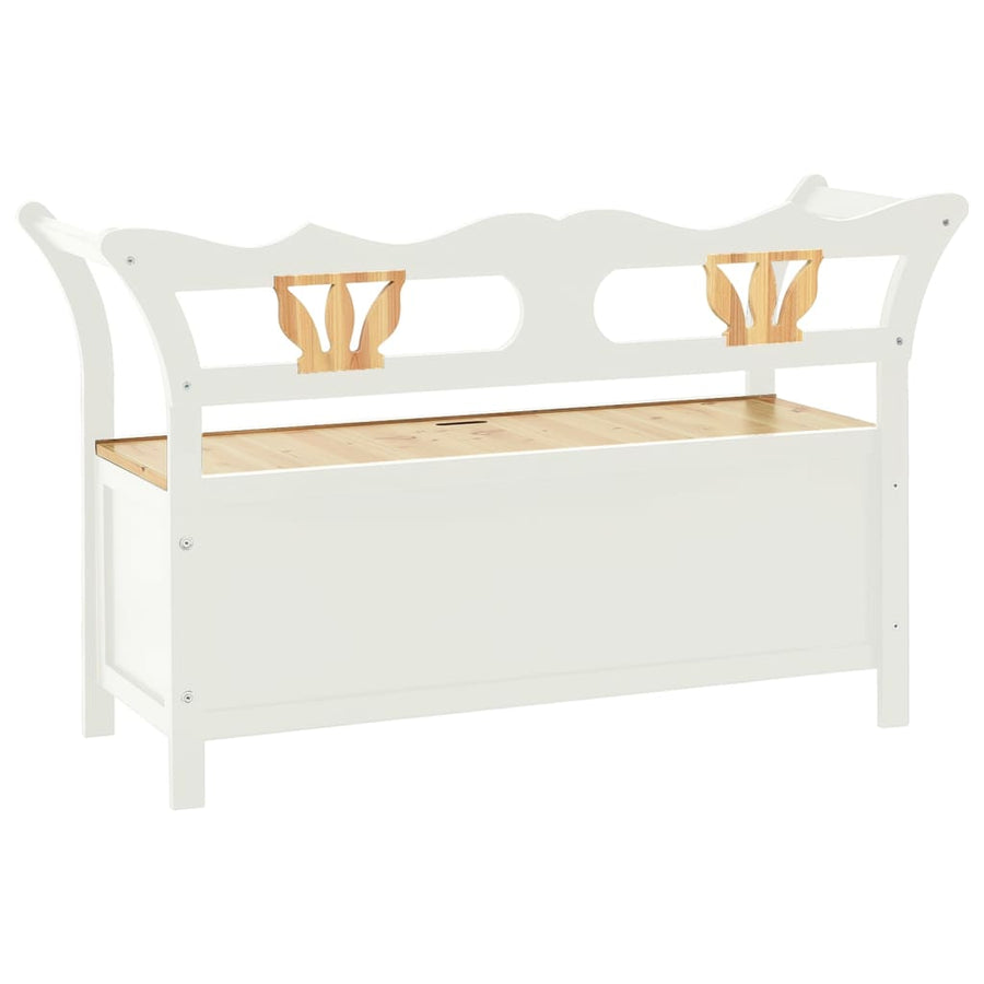 Bankje 107X45X75,5 Cm Massief Vurenhout Wit