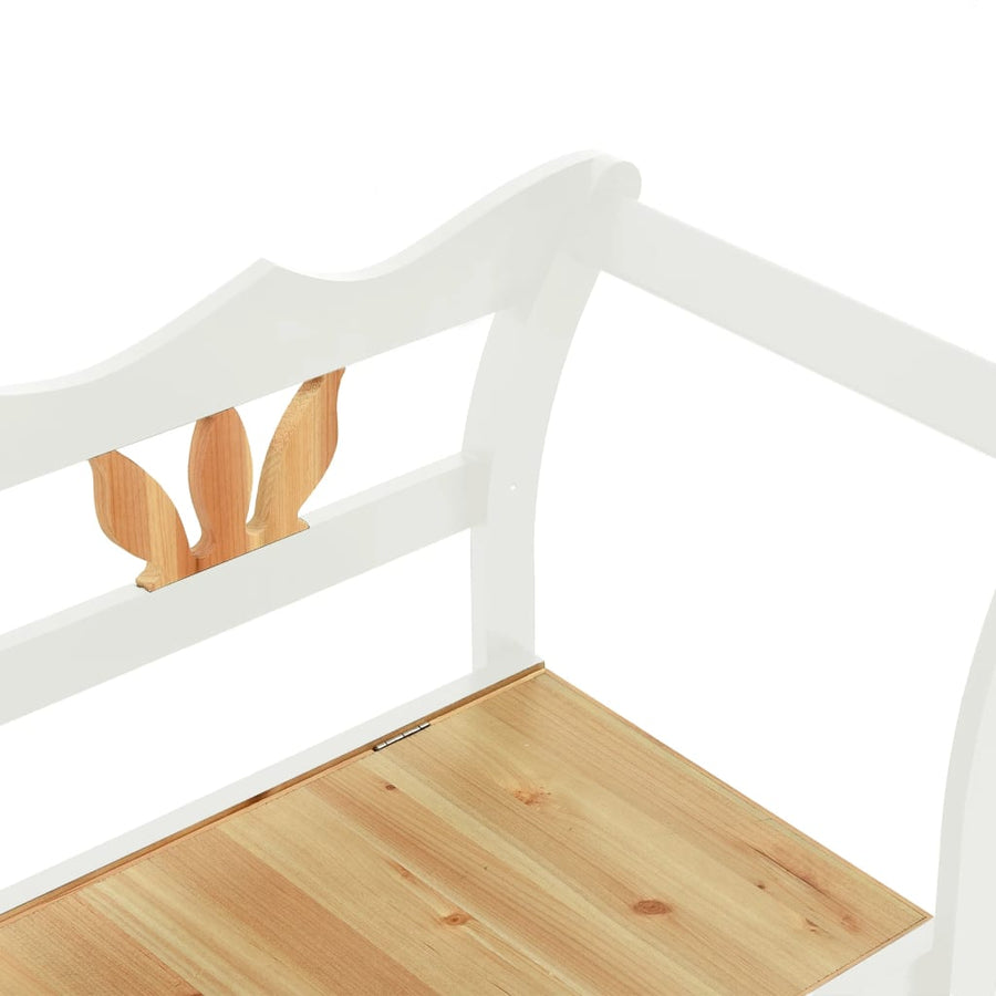 Bankje 107X45X75,5 Cm Massief Vurenhout Wit