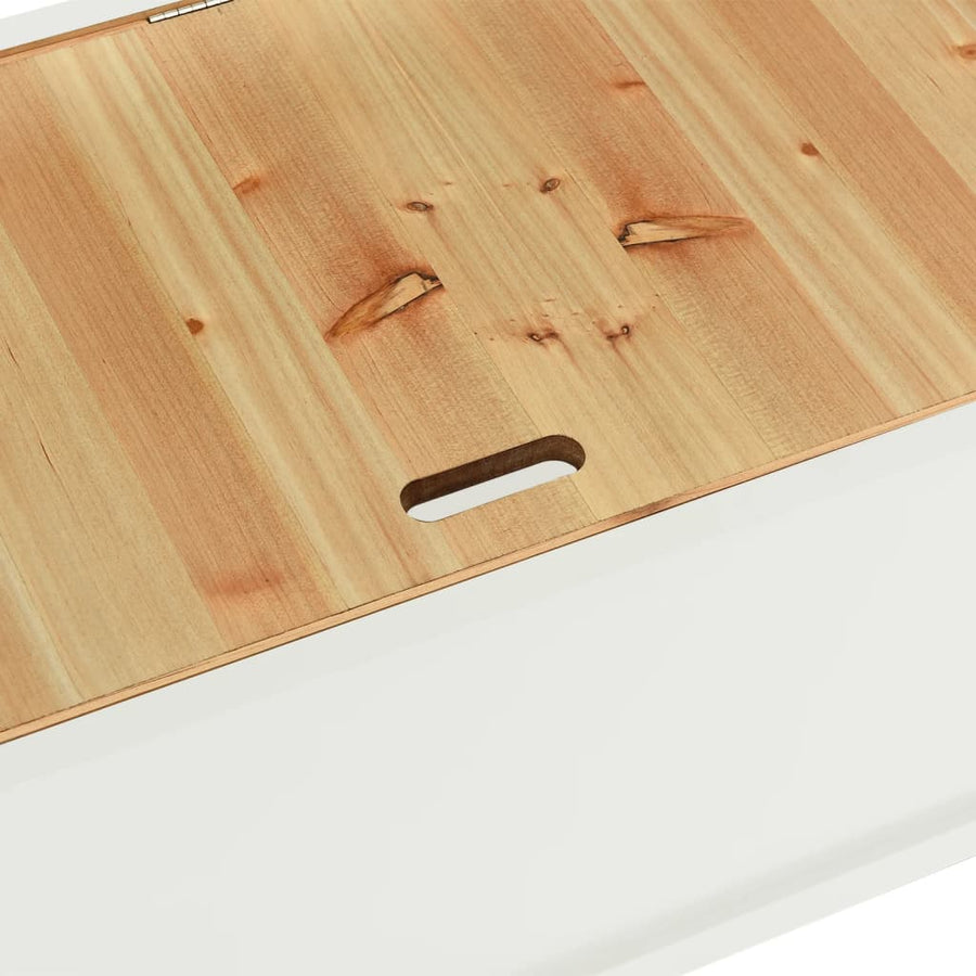 Bankje 107X45X75,5 Cm Massief Vurenhout Wit