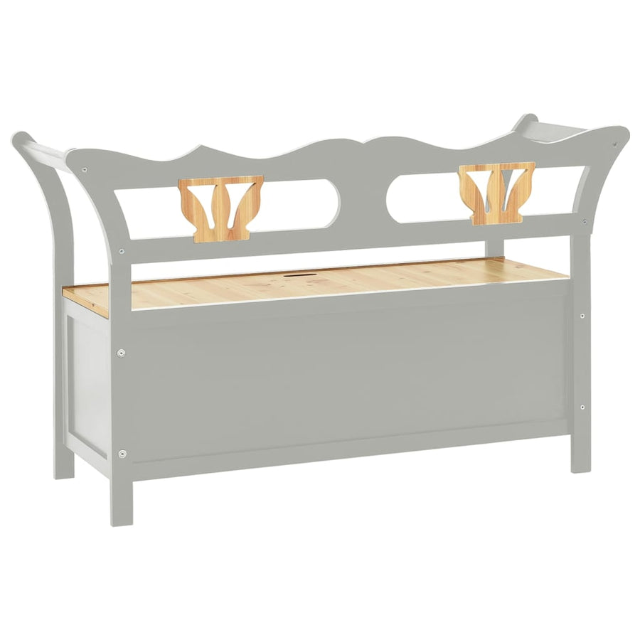 Bankje 107X45X75,5 Cm Massief Vurenhout Grijs