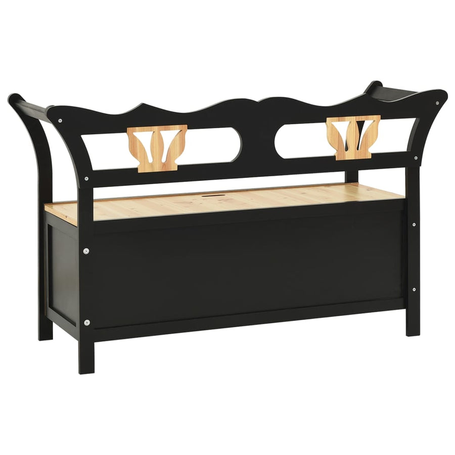 Bankje 107X45X75,5 Cm Massief Vurenhout Zwart