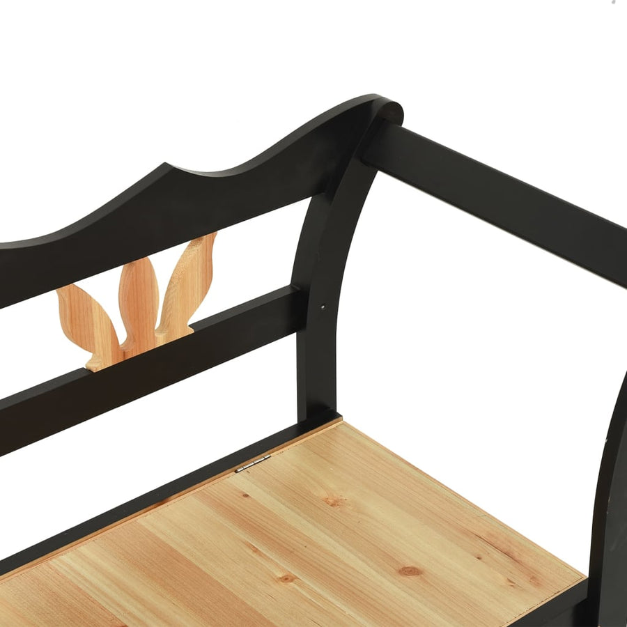 Bankje 107X45X75,5 Cm Massief Vurenhout Zwart