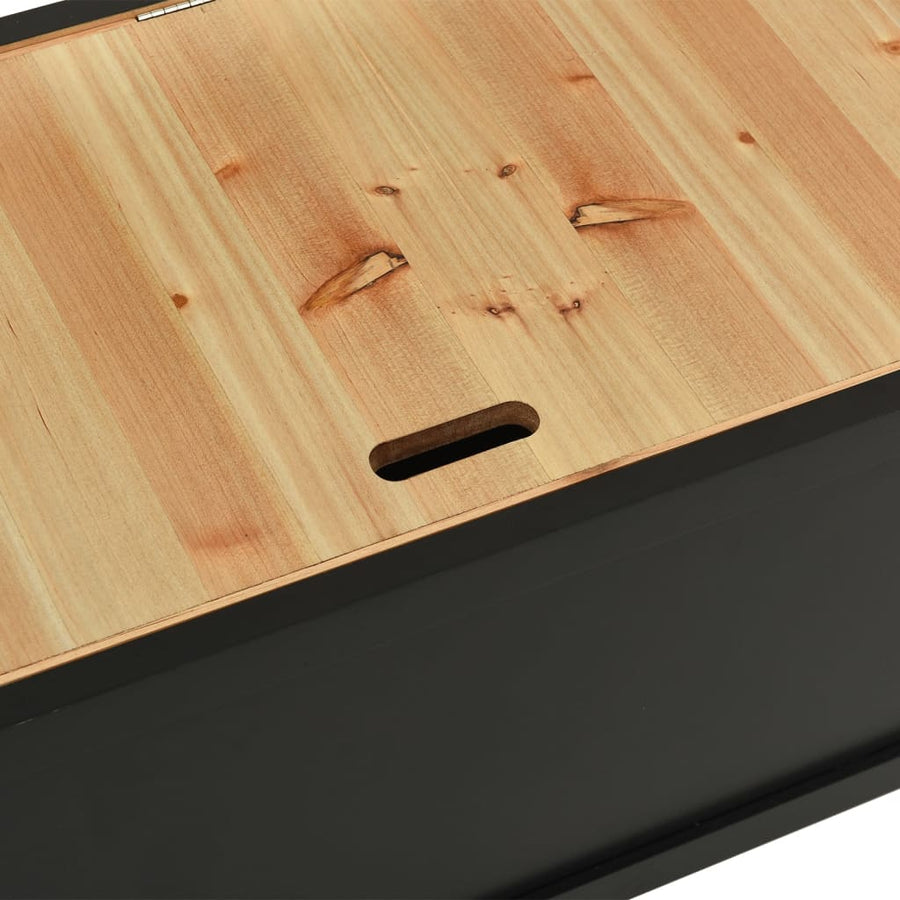 Bankje 107X45X75,5 Cm Massief Vurenhout Zwart