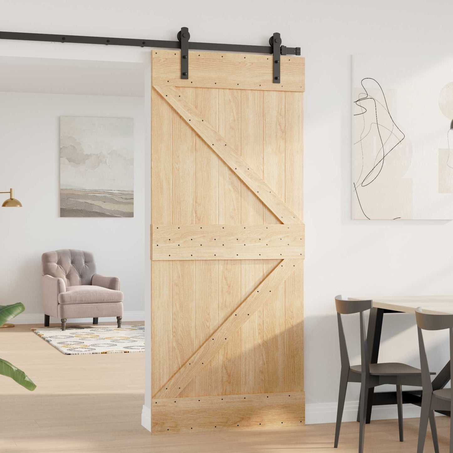 Deur NARVIK Naturel 90 x 210 cm Massief Grenenhout