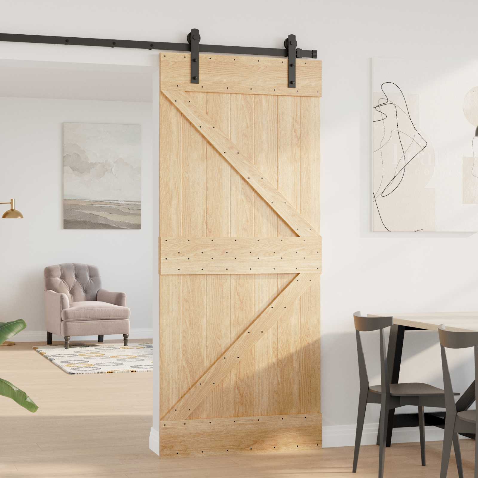 Deur NARVIK Naturel 90 x 210 cm Massief Grenenhout