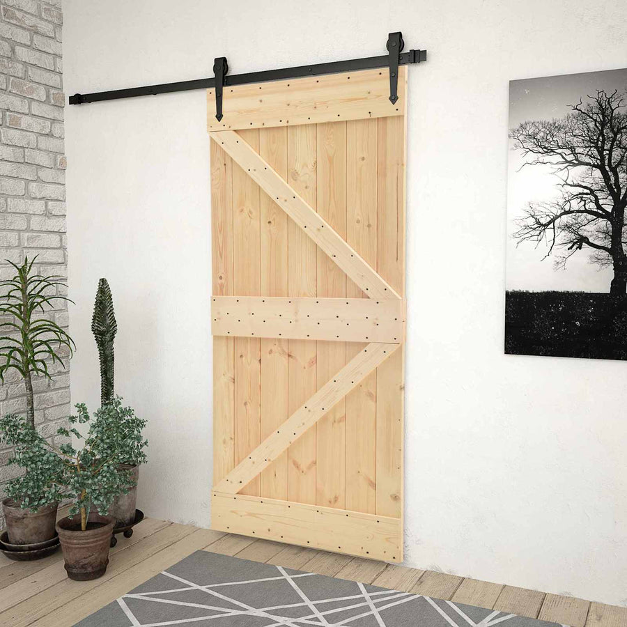 Deur NARVIK Naturel 100 x 210 cm Massief Grenenhout