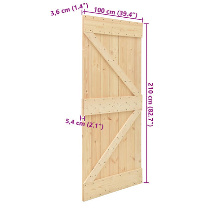 Deur NARVIK Naturel 100 x 210 cm Massief Grenenhout
