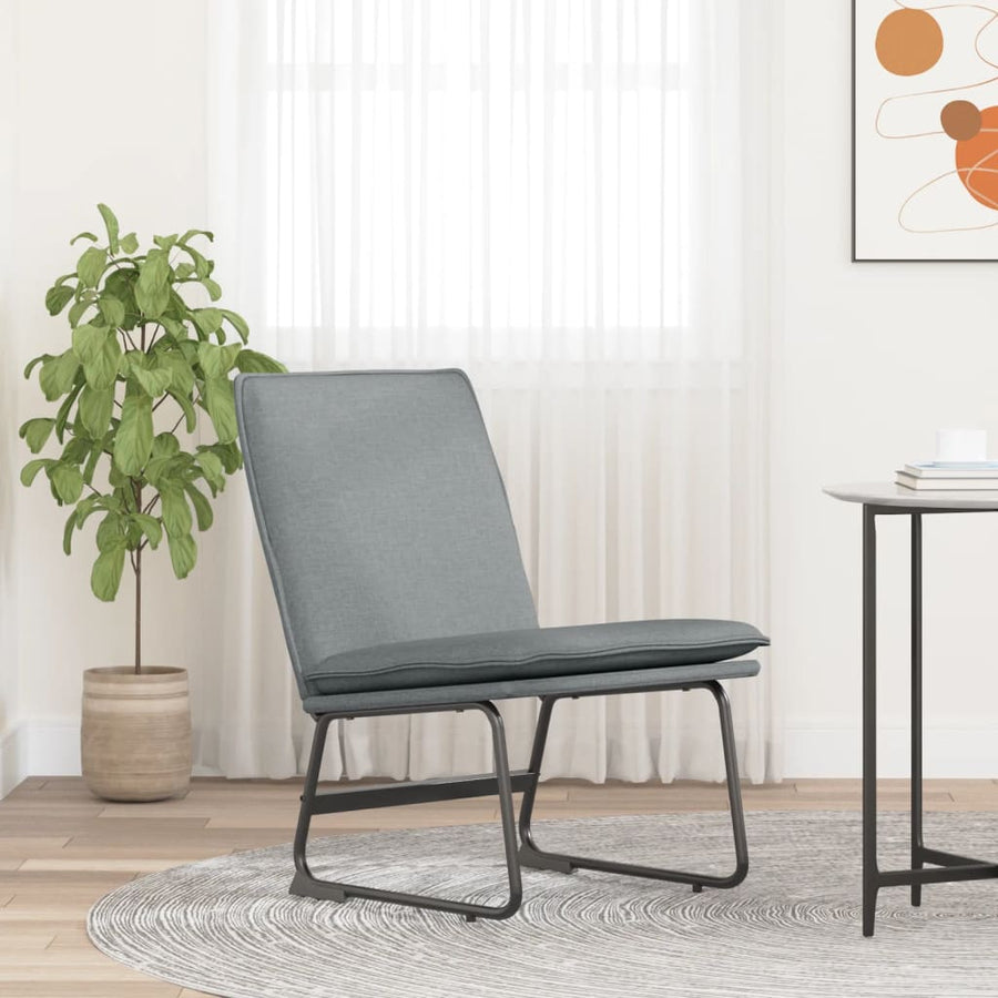 Loungestoel 52x75x76 cm stof lichtgrijs