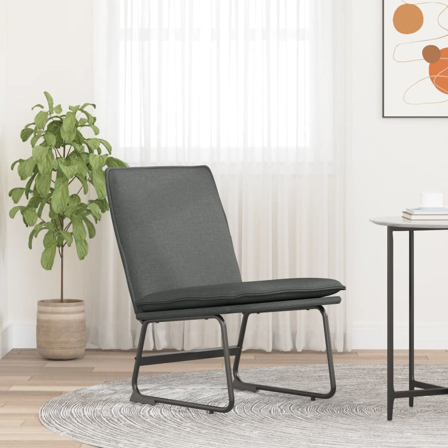 Loungestoel 52x75x76 cm stof donkergrijs