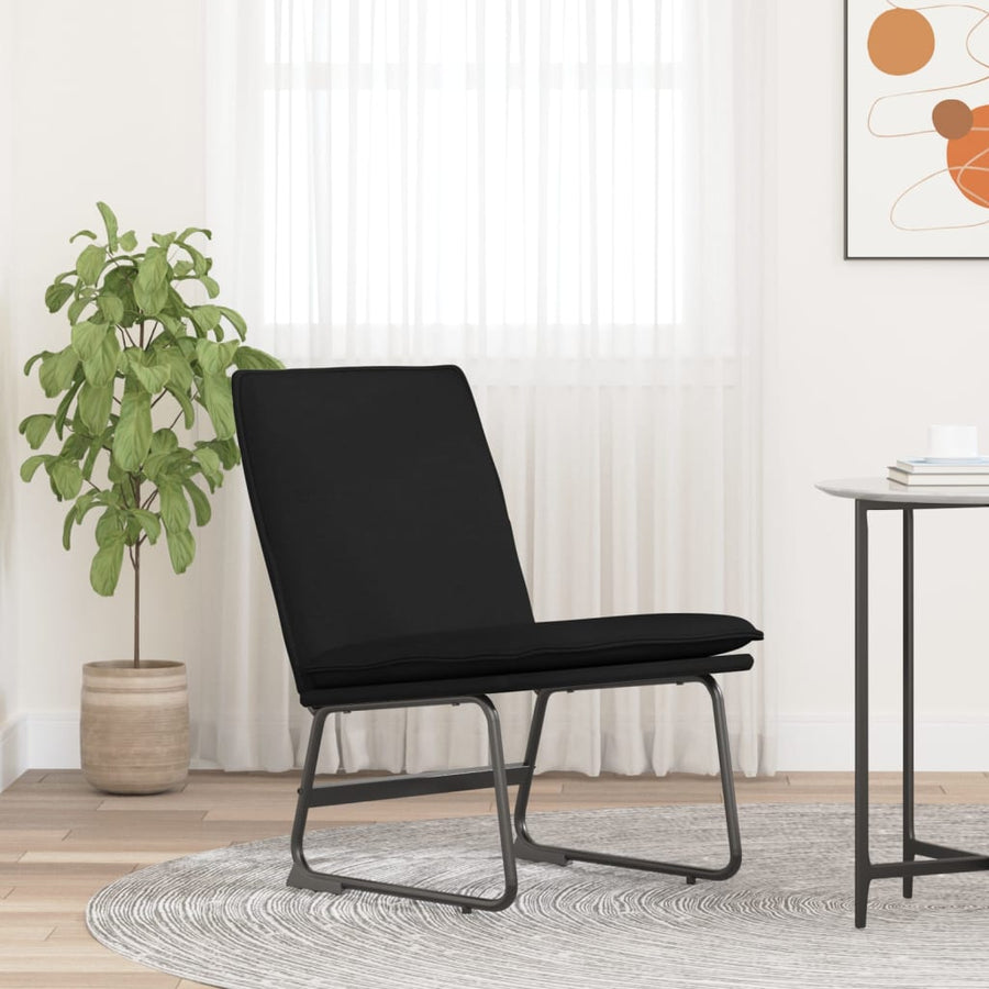 Loungestoel 52x75x76 cm stof zwart