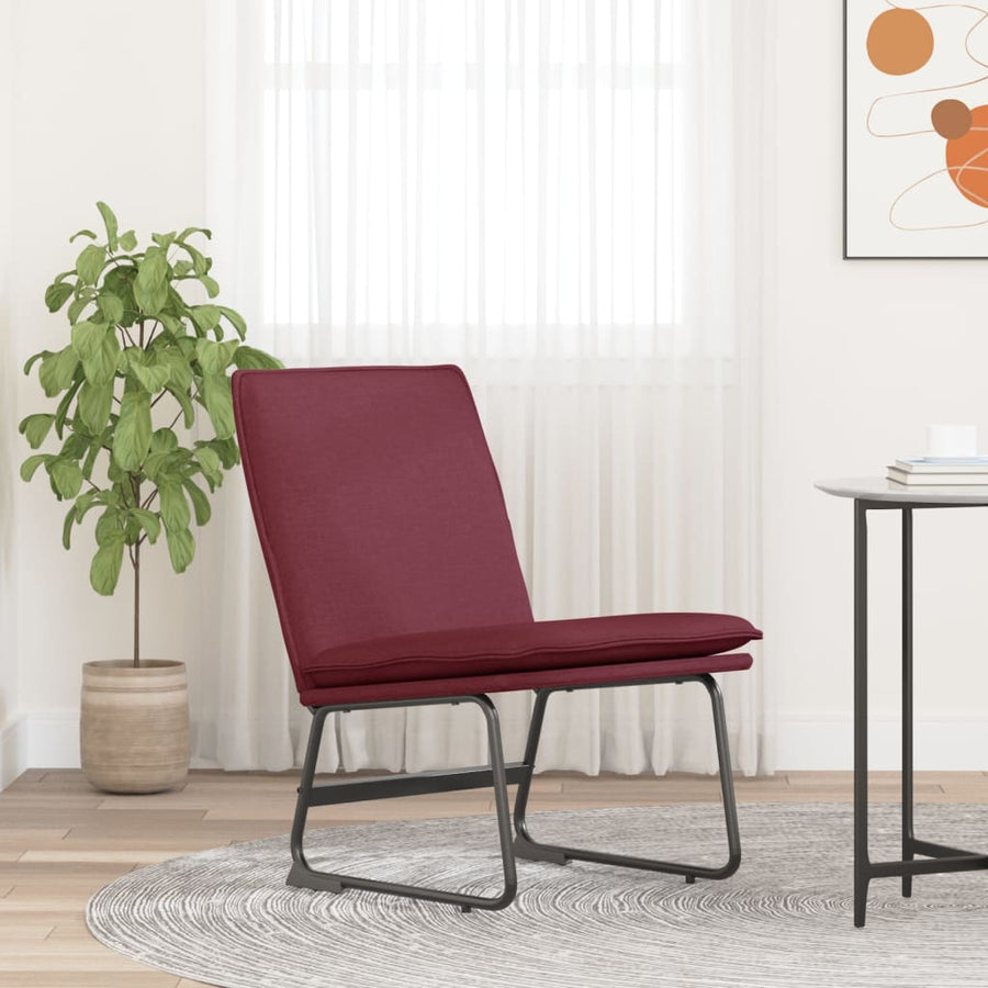 Loungestoel 52x75x76 cm stof wijnrood