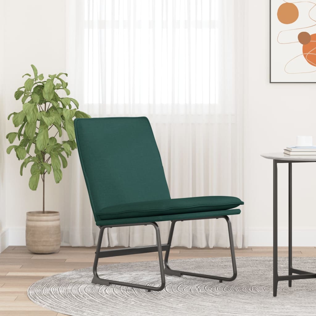 Loungestoel 52x75x76 cm stof donkergroen