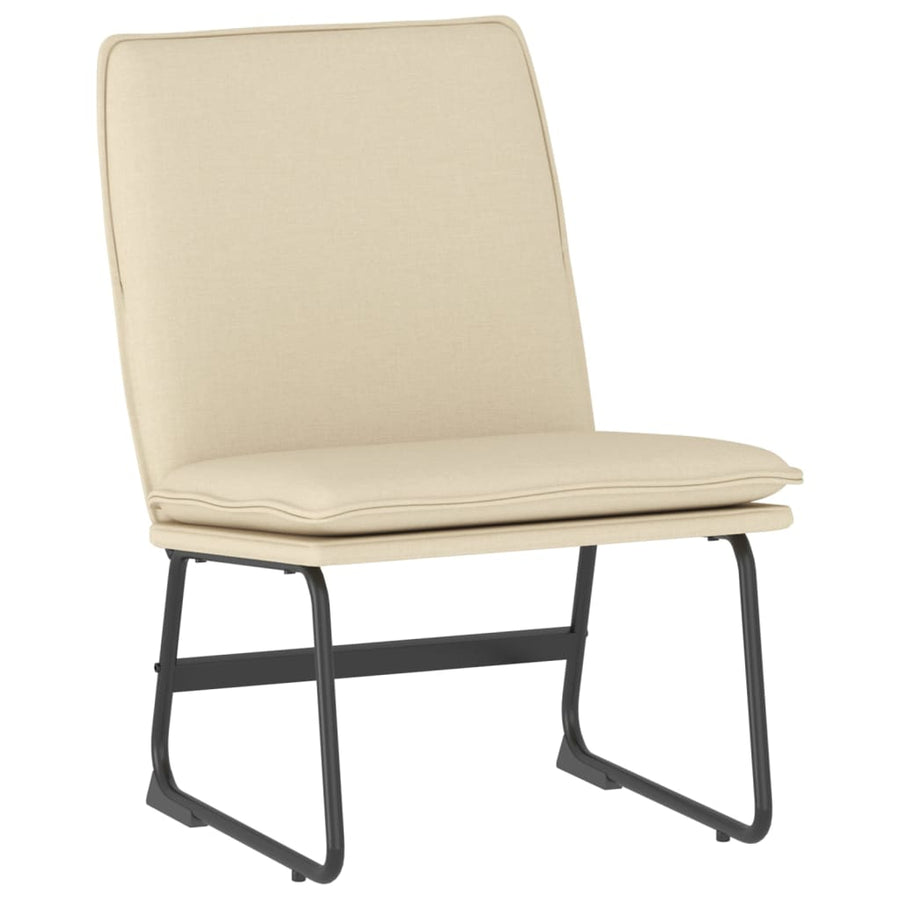 Loungestoel 52x75x76 cm stof crèmekleurig