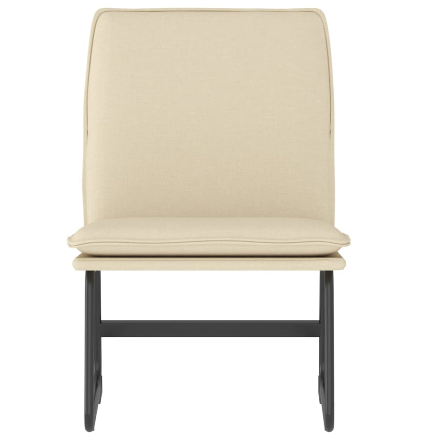 Loungestoel 52x75x76 cm stof crèmekleurig