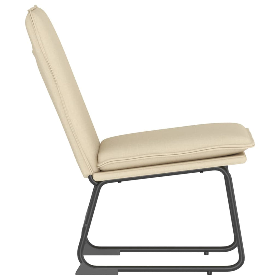 Loungestoel 52x75x76 cm stof crèmekleurig