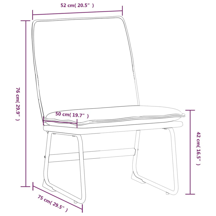 Loungestoel 52x75x76 cm stof crèmekleurig