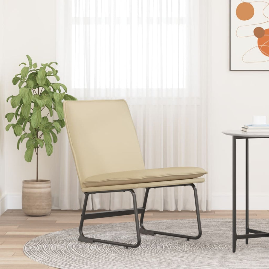 Loungestoel 52x75x76 cm stof crèmekleurig