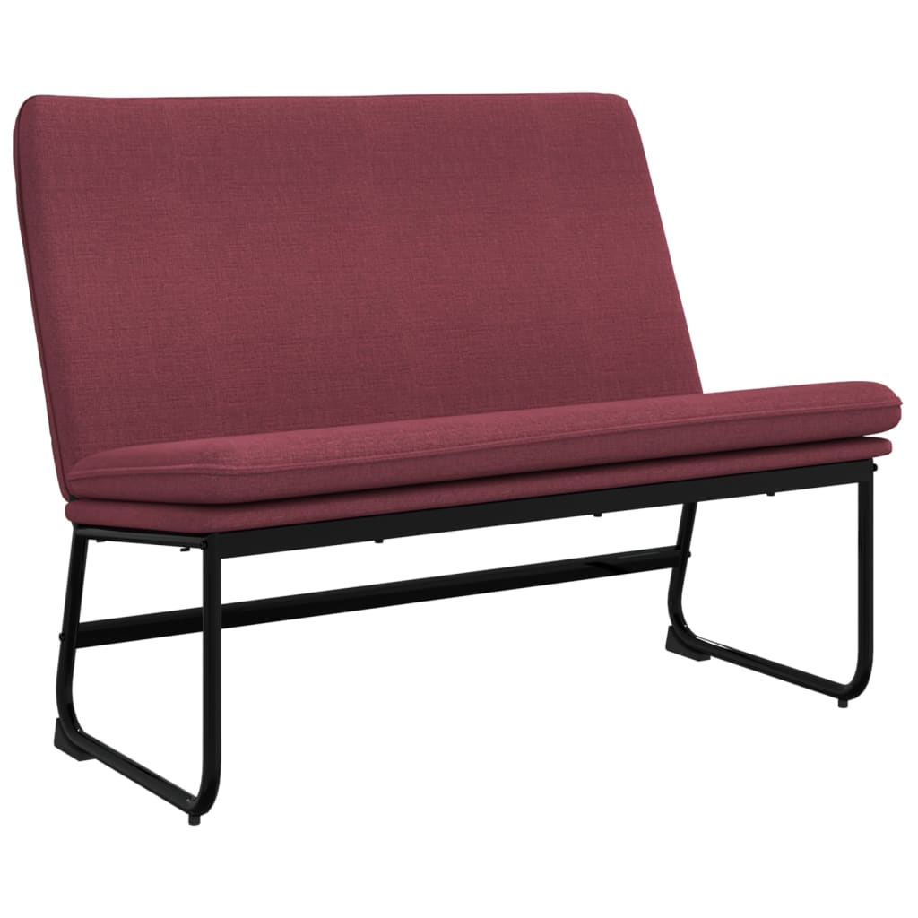 Bankje 100x75x76 cm stof wijnrood