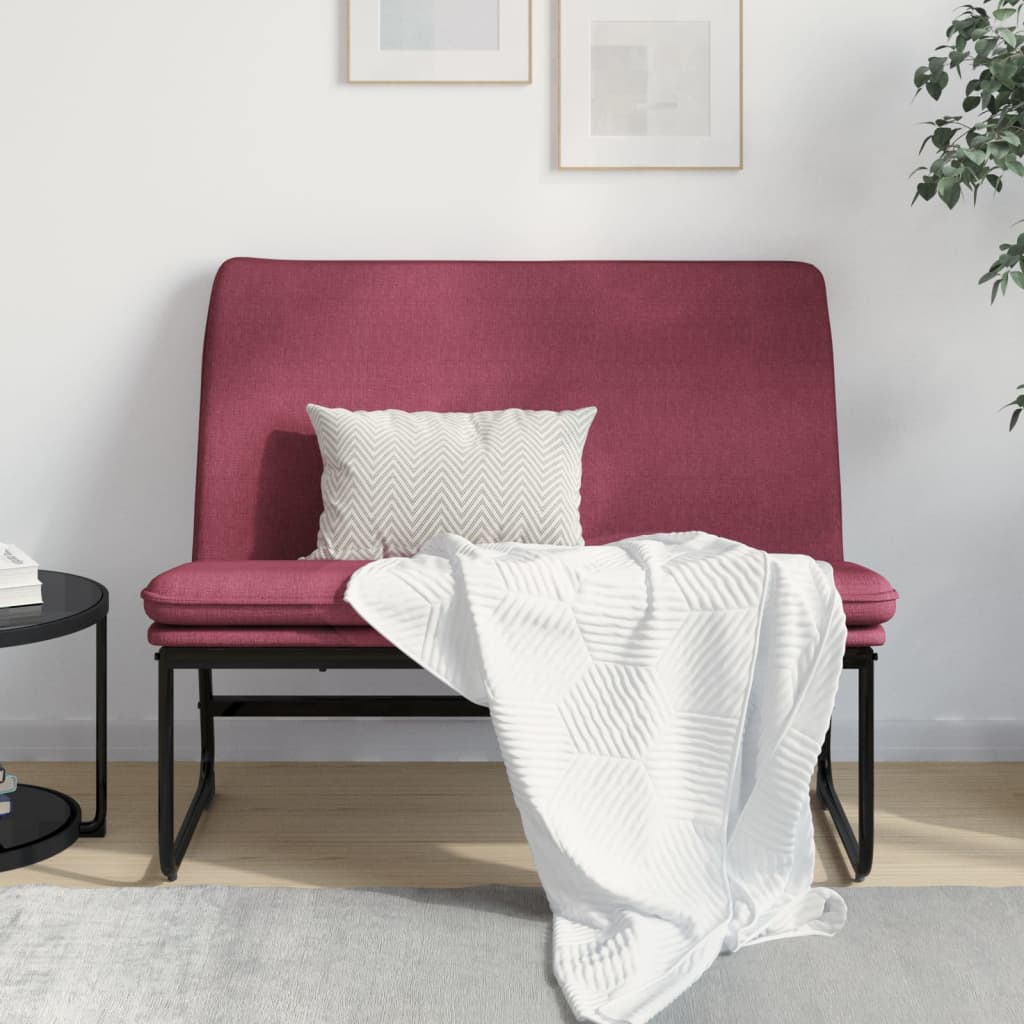 Bankje 100x75x76 cm stof wijnrood