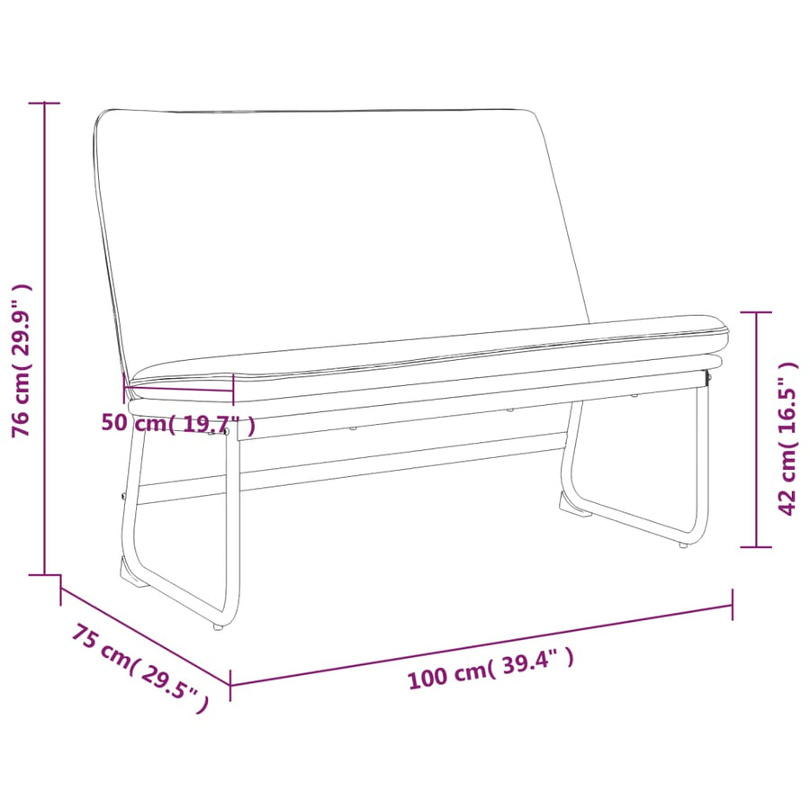 Bankje 100x75x76 cm stof donkergroen