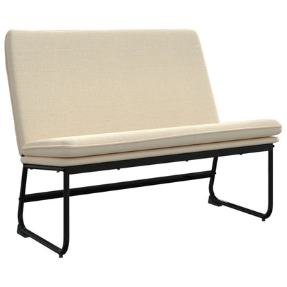 Bankje 100x75x76 cm stof crèmekleurig