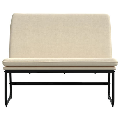 Bankje 100x75x76 cm stof crèmekleurig