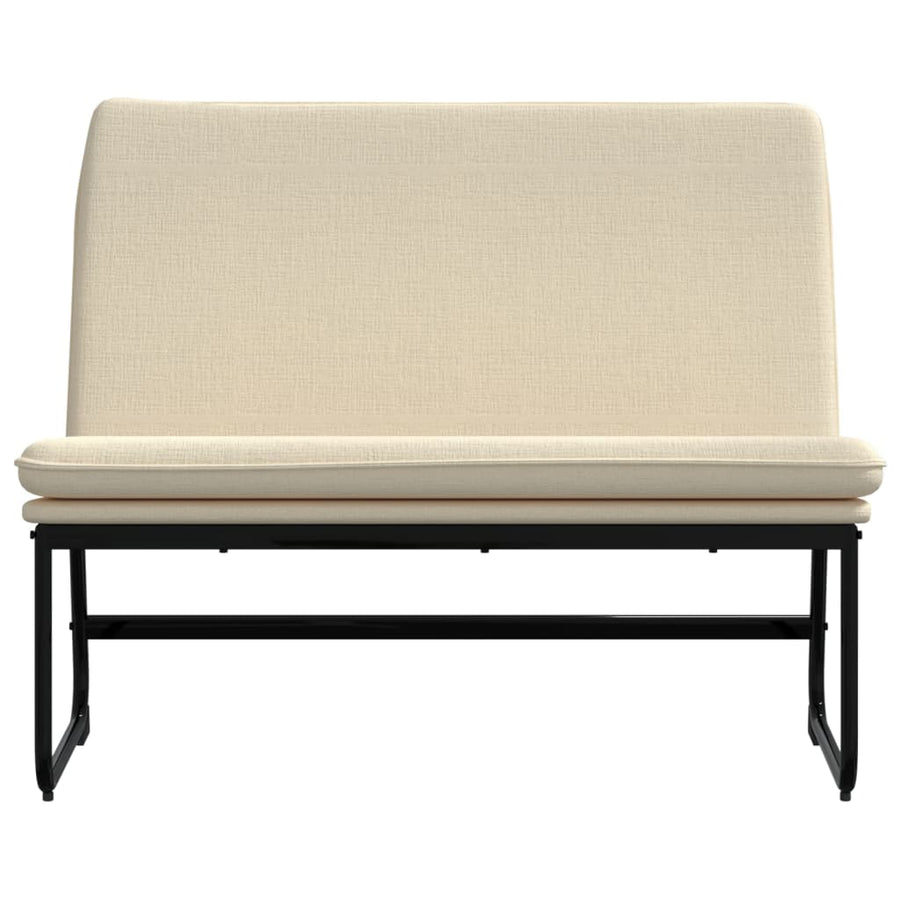 Bankje 100x75x76 cm stof crèmekleurig